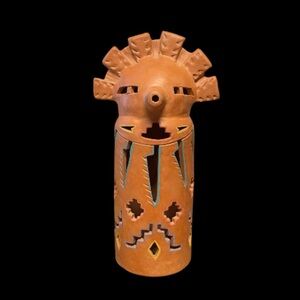 Robin Chlad 1989 Signed Terracotta Clay Kachina Luminaria Sculpture